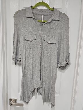Cielo Light Gray Button-Down Shirt
